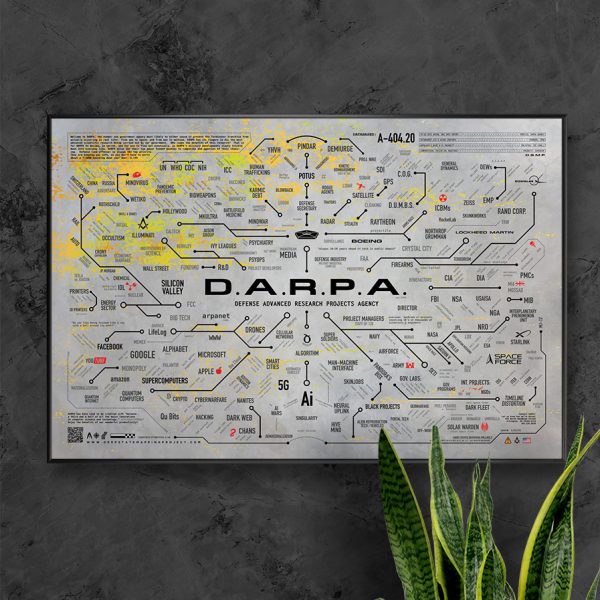 DARPA MAP POSTER, (LIGHT GRAY) 24