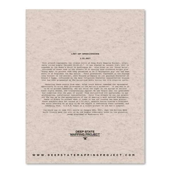 List of Grievances, 2017, 8.5 x 11 Cardstock