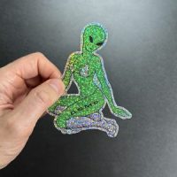Sexy Alien Glitter Hologram Sticker