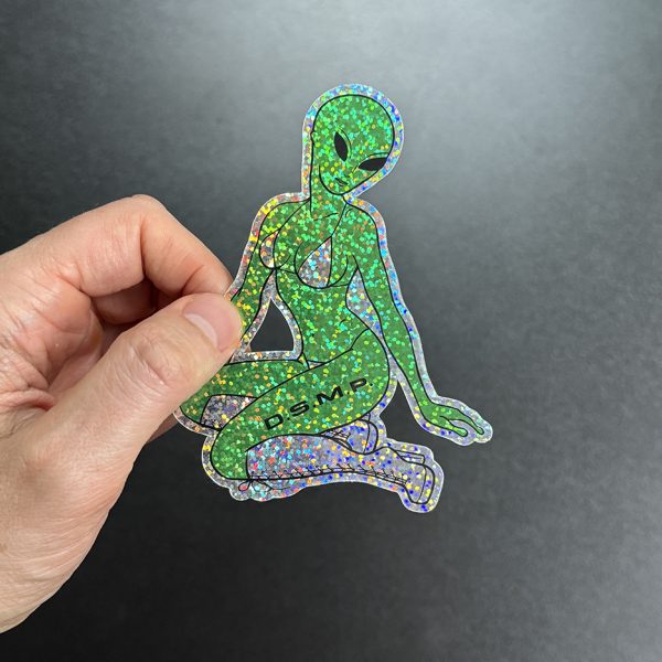 Sexy Alien Glitter Hologram Sticker