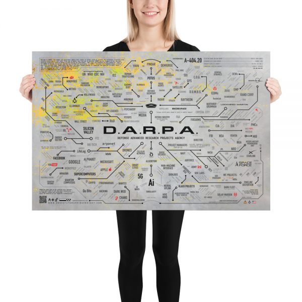 DARPA MAP POSTER, (LIGHT GRAY) 24