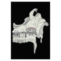 Eyeball Eating Ghost, Velvet Découpage Print, 13