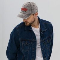 D.S.M.P. CORPORATE LOGO HAT (ACID-WASH GREY)