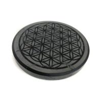 Shungite Flower of Life Disc, 3.75