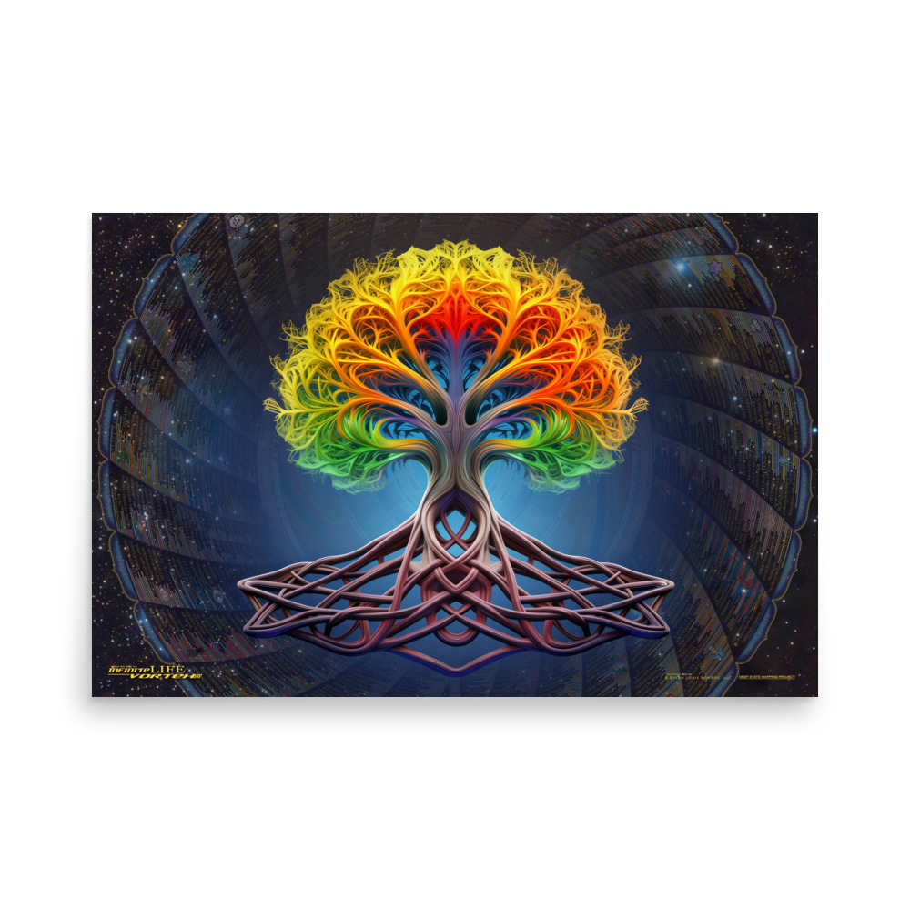 Tree of Infinite Fractal Life Poster, 24″ x 36″