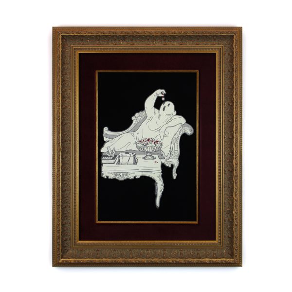 Eyeball Eating Ghost, Mixed Media, 22