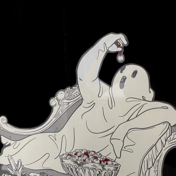 Eyeball Eating Ghost, Mixed Media, 22