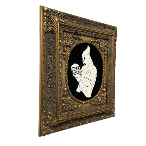 Skull Pondering Ghost, Mixed Media, 15
