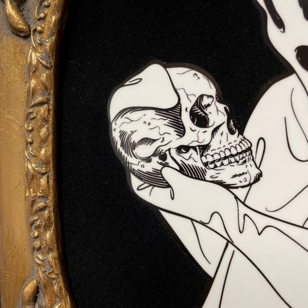 Skull Pondering Ghost, Mixed Media, 15