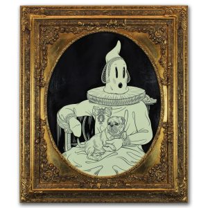 Princess & The Pug, Mixed Media, 23" x 27"