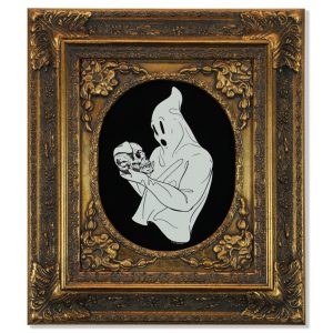 Skull Pondering Ghost, Mixed Media, 15" x 17"