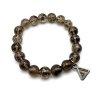 Rainbow Phantom Smoky Quartz Bead Bracelet (10mm)