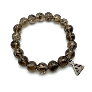 Rainbow Phantom Smoky Quartz Bead Bracelet (10mm)