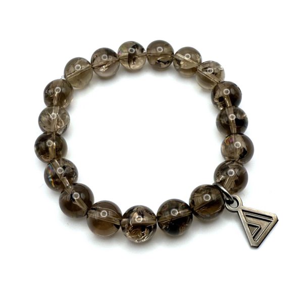 Rainbow Phantom Smoky Quartz Bead Bracelet (10mm)