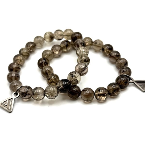 Rainbow Phantom Smoky Quartz Bead Bracelet (10mm)