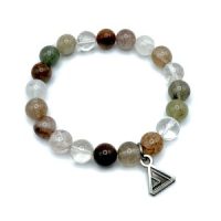 Rainbow Rutilated Quartz 10mm Bead Bracelet