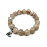 Flower Agate 12mm Bead Bracelet