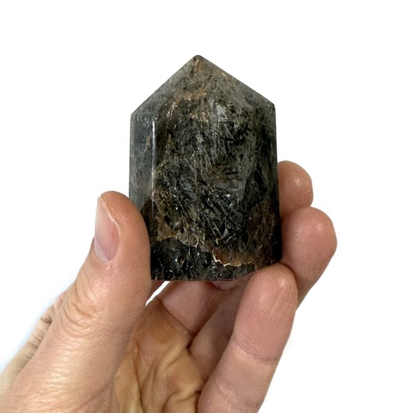 Tourmaline Phantom Quartz Polished Point 2.5