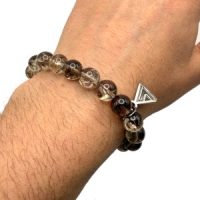 Rainbow Phantom Smoky Quartz Bead Bracelet (10mm)