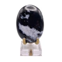 Black Sardonyx & Quartz Palmstone, India
