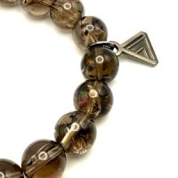 Rainbow Phantom Smoky Quartz Bead Bracelet (10mm)