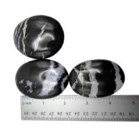 Black Sardonyx & Quartz Palmstone, India