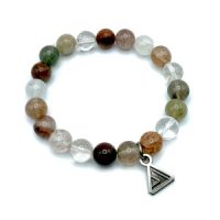 Rainbow Rutilated Quartz 10mm Bead Bracelet