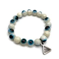 Nazar Blue Ice Glacierite Bead Bracelet