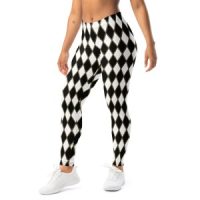 Diamond Jester Leggings, Black & White