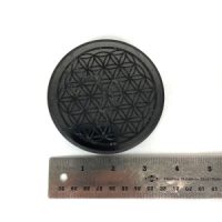Shungite Flower of Life Disc, 3.75