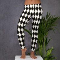 Diamond Jester Leggings, Black & White