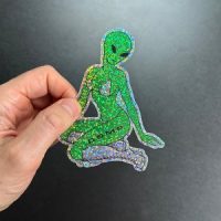 Sexy Alien Glitter Hologram Sticker