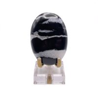 Black Sardonyx & Quartz Palmstone, India