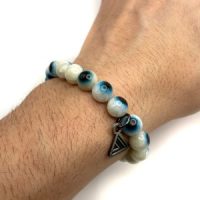 Nazar Blue Ice Glacierite Bead Bracelet