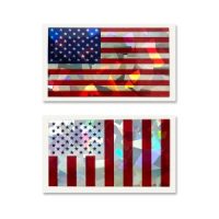 American Flags Hologram Sticker 24pc Set