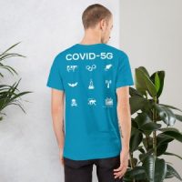 COV1D-5G T-Shirt (Aqua, Black)