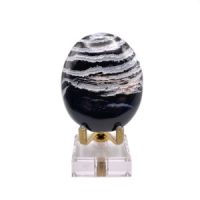 Black Sardonyx & Quartz Palmstone, India