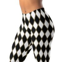 Diamond Jester Leggings, Black & White