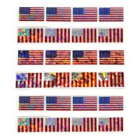 American Flags Hologram Sticker 24pc Set