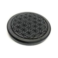 Shungite Flower of Life Disc, 3.75