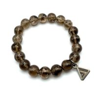 Rainbow Phantom Smoky Quartz Bead Bracelet (10mm)